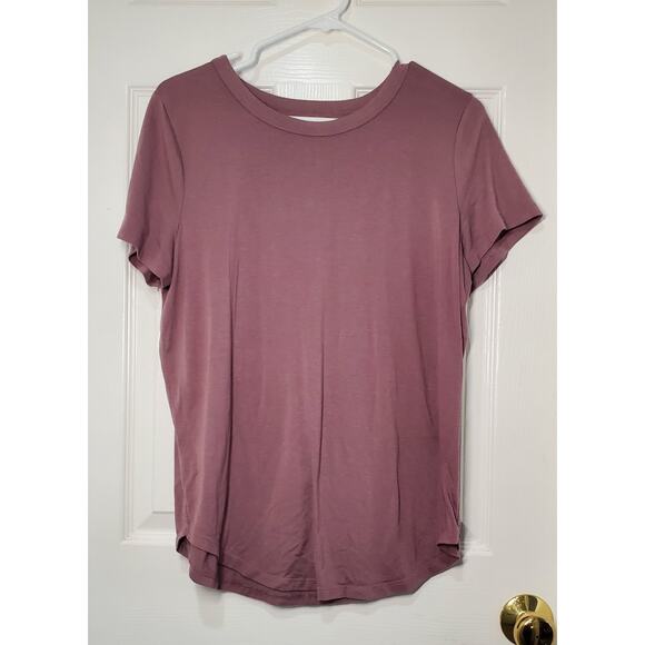 SO Tops - SO Favorite Women’s Crew Neck T-Shirt Purple Short Sleeve Casual Tee Size Large